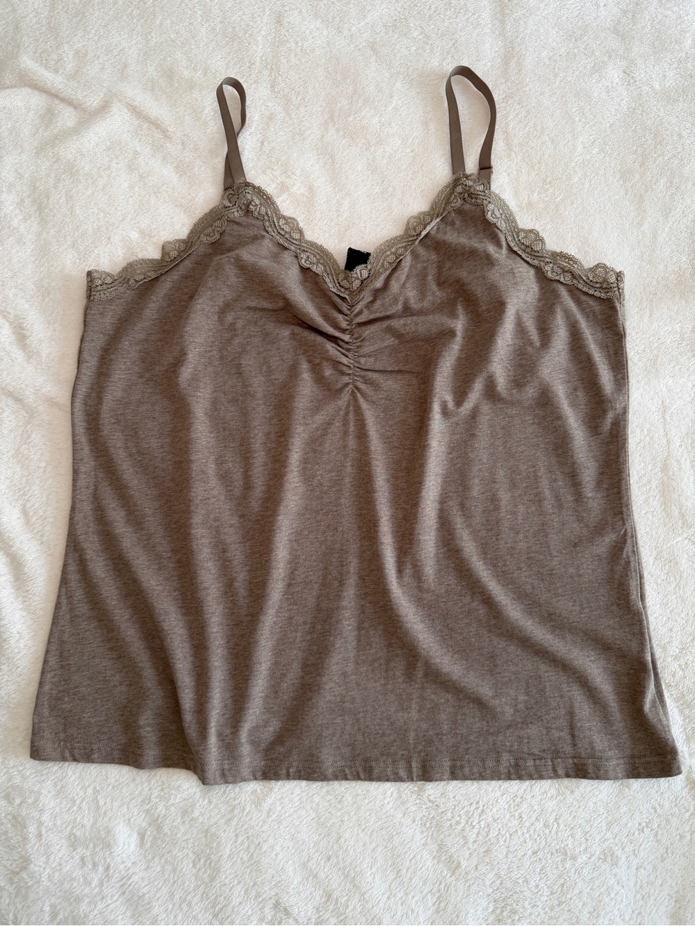 Apostrophe Coquettish Brown Lace Trim Camisole Size 16-18W